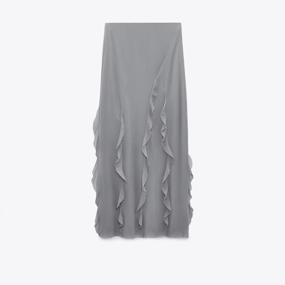 ZARA RUFFLED TULLE TOP AND RUFFLED TULLE SKIRT SET